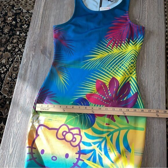 Hello Kitty Sanrio Multi Color Tropical Scuba Bodycon Dress - Picture 11 of 13